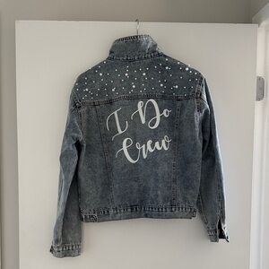 Bridal Bridesmaid Studded Denim Jacket